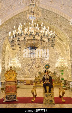 Iran, Teheran, Patrimonio dell'Umanità dell'UNESCO, Palazzo Golestan, Talar e Salam (sala della reception) Foto Stock