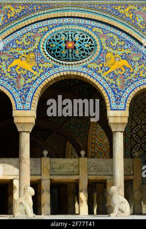 Iran, Teheran, Patrimonio dell'Umanità dell'UNESCO, Palazzo Golestan, Khalvat-e Karim Khani (ritiro Karim Khan) Foto Stock