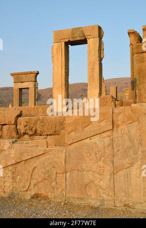 Iran, Persepoli, patrimonio mondiale dell'UNESCO, Palazzo Darius Foto Stock