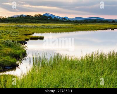 Lago di fronte alle montagne Foto Stock