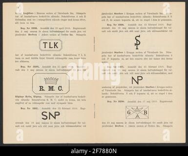 Supplemento, francobolli svedesi in ferro 1909-1912.Press.ur la collezione storica di montagna di Carl Sahlin. Foto Stock