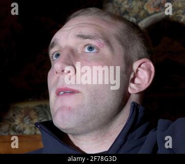 INGHILTERRA RUGBY PREMERE CONFF AL PENNYHILL PARK HOTEL BEN KAY ROBINSON 22/2/2005 CODICE BXVRUGBY INGHILTERRA Foto Stock