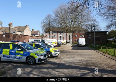 Greenwich, Londra, Regno Unito. 04th Apr 2021. Dopo la morte di una donna a Greenwich è stata avviata un'indagine. Credit: Uknip/Alamy Live News Foto Stock