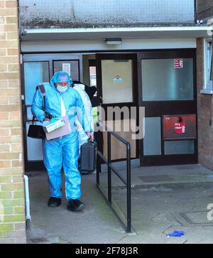 Greenwich, Londra, Regno Unito. 04th Apr 2021. Dopo la morte di una donna a Greenwich è stata avviata un'indagine. Credit: Uknip/Alamy Live News Foto Stock