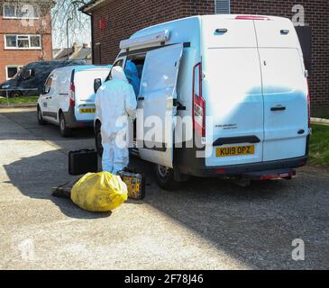 Greenwich, Londra, Regno Unito. 04th Apr 2021. Dopo la morte di una donna a Greenwich è stata avviata un'indagine. Credit: Uknip/Alamy Live News Foto Stock