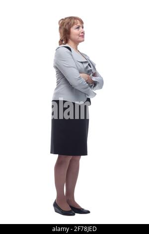 Vista laterale completa di una donna di affari sicura Foto Stock