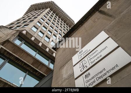 Ministero della Giustizia Brutalist quartier generale su 102 Petty Francia a Londra, Inghilterra Regno Unito Regno Unito Foto Stock