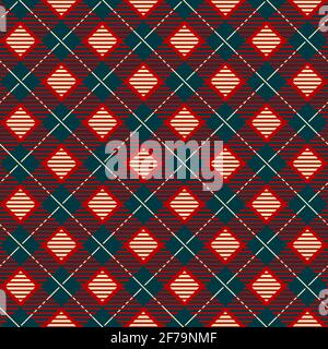 Stampa delle gonne scozzesi con controllo geometrico Illustrazione Vettoriale