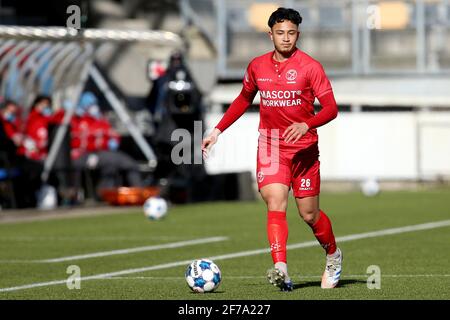 KERKRADE, PAESI BASSI - 5 APRILE: Ruggero Mannes di Almere City FC durante la partita olandese Keuken Kampioen Divisie tra Roda JC e Almere City FC A. Foto Stock