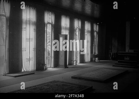 Immagine di Skiopticone con motivi della mostra baltica di Malmö nel 1914, esposizione dell'industria e dell'artigianato. Spettacolo opaco. Foto Stock