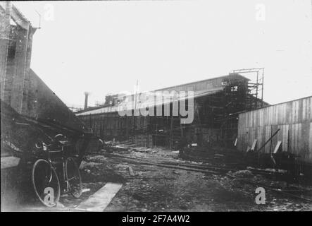 Costruttore: Impresa di costruzioni Contraente, Stoccolma. Lavori di costruzione della fabbrica. Foto Stock