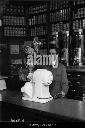 Smerigliatrice di caffè. Foto Stock