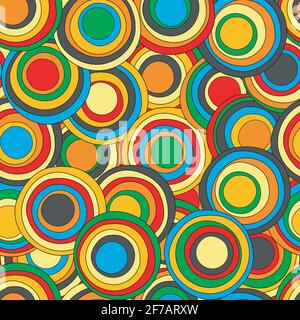 Geometrica modello senza cuciture con cerchi colorati Illustrazione Vettoriale