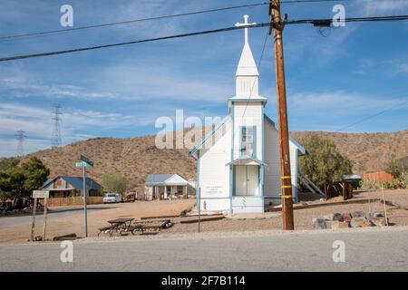 Randsburg è un'antica città mineraria della contea di Kern, California, Stati Uniti, che ad un certo punto ha spostato milioni di dollari di oro minerale. Foto Stock