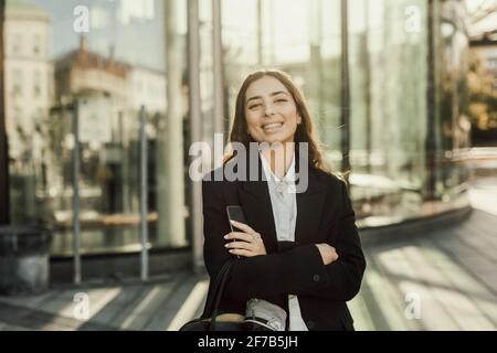 Ritratto di imprenditrice sorridente Foto Stock