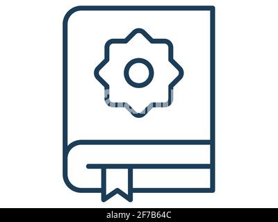libro qoran islam ramadan unica icona isolata con stile contorno illustrazione vettoriale Foto Stock
