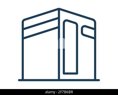 kabah mecca pregare islam unica icona isolata con stile di contorno illustrazione vettoriale Foto Stock