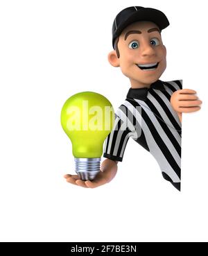 Divertente illustrazione 3D di un arbitro americano Foto Stock