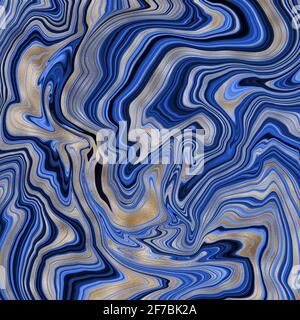 Motivo in marmo blu liquido astratto, stile lussuoso. Foto Stock