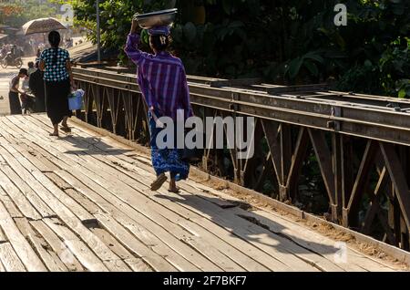 Vita di strada di Bago, Myanmar Foto Stock