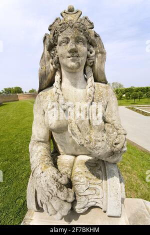 Statua in Festival palance Hof in Austria, Austria, bassa Austria, Schlosshof Foto Stock