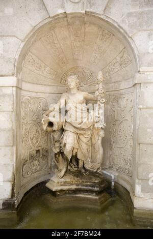 Statua in Festival palance Hof in Austria, Austria, bassa Austria, Schlosshof Foto Stock