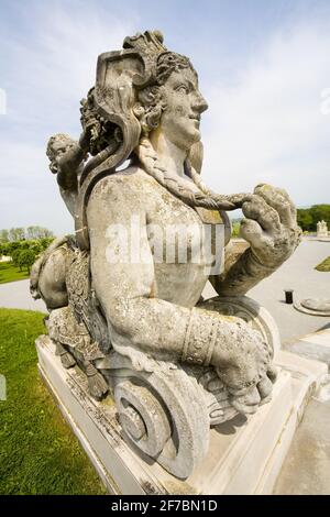 Statua in Festival palance Hof in Austria, Austria, bassa Austria, Schlosshof Foto Stock