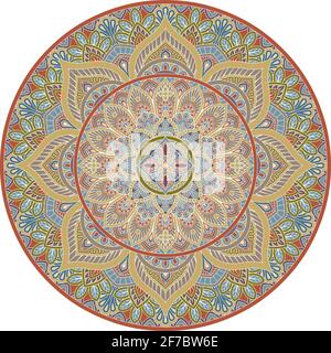 Motivo del motivo Mandala Art Ornament Design elemento Illustrazione Vettoriale