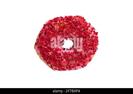 Raspberry Royale Yumnut, si incrocia tra una ciambella e un yum yum isolato su sfondo bianco, da M&S in-store panetteria Foto Stock