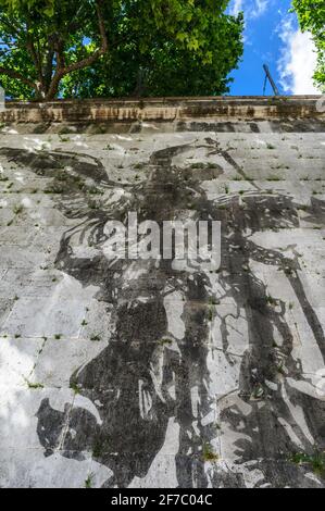 William Kentridge, artista, Lungotevere, River, Tevere, Roma, Lazio, Italia, Europa Foto Stock