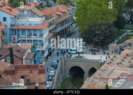 Georgia, Tbilisi, Vista della Città Vecchia Foto Stock