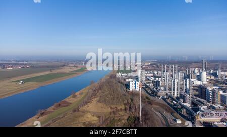 Muehlberg a Elbe Cycle Route Elberadweg tra Riesa e Belgern Sassonia Foto Stock