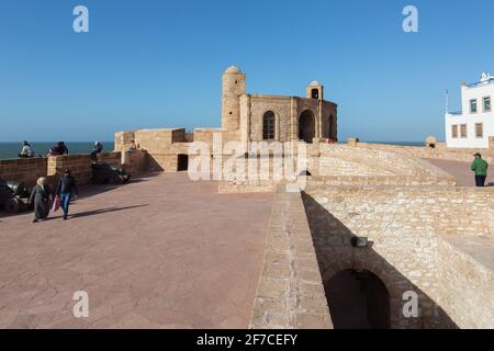 Scala la Kasbah al porto di Essaouira in Marocco Foto Stock