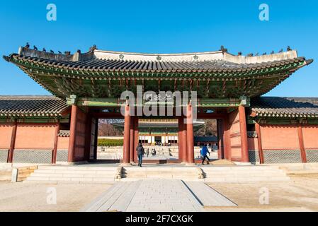 Area del Palazzo reale a Seoul, Corea del Sud Foto Stock