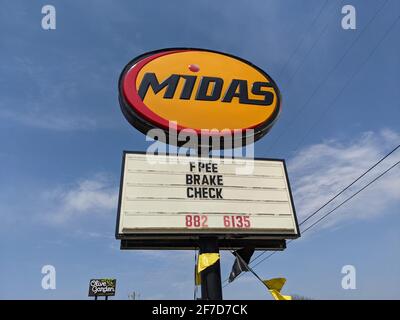 Vista Closeup di Midas Signage Foto Stock