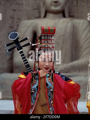 Cina. Hong Kong. Giovane donna tradizionale storico cinese dinastia costume della canzone. Foto Stock