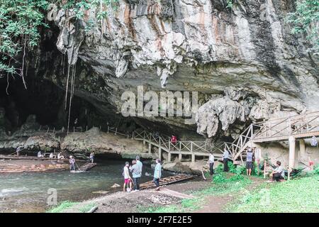 Provincia di Mae Hong Son, Thailandia - 20,2016 luglio - Grotta di Tham Lod vicino a SOP Pong nel distretto di Pang Mapha, provincia di Mae Hong Son, Thailandia settentrionale Foto Stock