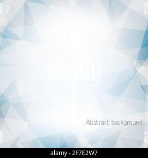 Astratto sfondo blu chiaro e grigio, strutturato da triangoli caotici. Modello vettoriale geometrico. Modalità colore CMYK Illustrazione Vettoriale