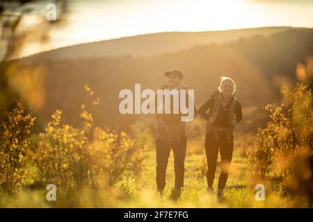 Escursione in coppia al Mount Rogers in Virginia. Foto Stock