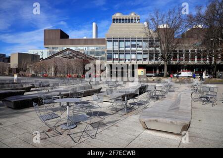 La vista del Centro della Scienza dalla Plaza.Harvard University.Cambridge.Massachusetts.USA Foto Stock