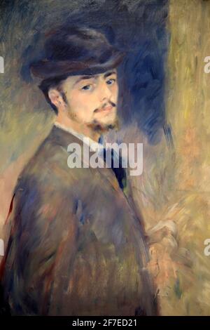 L'autoritratto di Pierre-Auguste Renoir mostra nel Fogg Museum.Harvard University.Cambridge.Massachusetts.USA Foto Stock