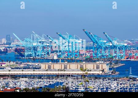 Porto di Los Angeles a Long Beach, California, Stati Uniti Foto Stock