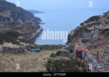 Sheep fank, Isola di Raasay, Scozia Foto Stock