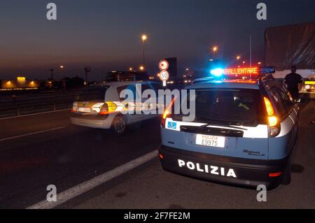 Polizia stradale italiana Foto Stock