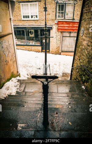 Affacciato sulla collina di Catherine, da Sheppard's Barton a Frome, Somerset Foto Stock