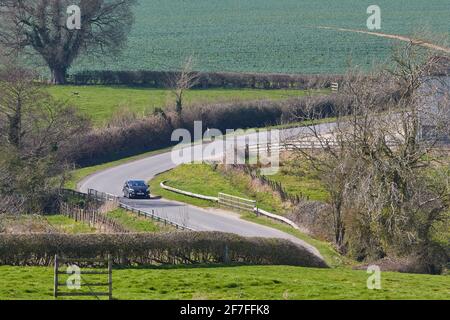 Bluestone Heath Road, Lincolnshire, Lincolnshire Wolds, Inghilterra. REGNO UNITO. Europa Foto Stock