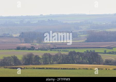 Bluestone Heath Road, Lincolnshire, Lincolnshire Wolds, Inghilterra. REGNO UNITO. Europa Foto Stock