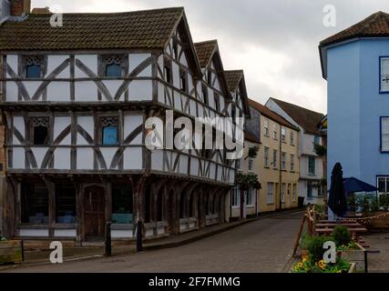 King John's Hunting Lodge, Axbridge, Somerset, Regno Unito. 15 ° secolo Tudor gettato legno incorniciato casa mercanti di lana Foto Stock