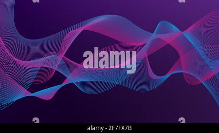 Sfondo astratto viola ondulato con linee di sfumatura. Illustrazione vettoriale Illustrazione Vettoriale