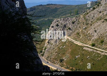 Sentiero escursionistico la Cuna sopra il passo Zafarraya tra Andalucía e Granada, Spagna, Europa Foto Stock